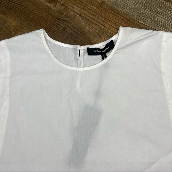 New ~ BCBGMaxAzria STRONG SHOULDER CREW NECK TOP Size L - Picture 7 of 15
